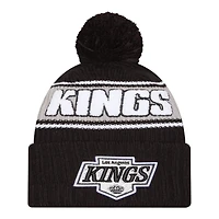 Los Angeles Kings Black Striped Bold New Era Knit Beanie Hat