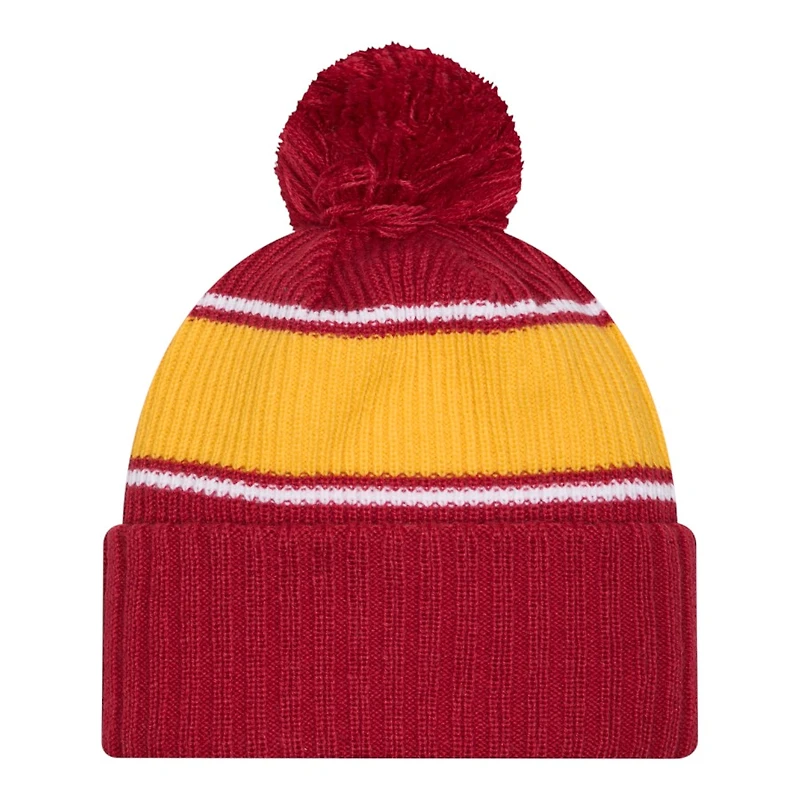 USC Trojans Cardinal Red Striped Bold New Era Knit Beanie Hat