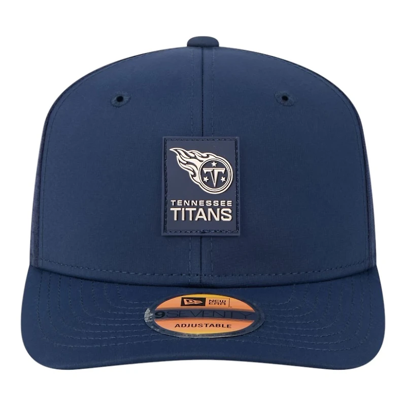 Tennessee Titans Navy 2025 NFL Sideline New Era 9SEVENTY Trucker Adjustable Snapback Hat