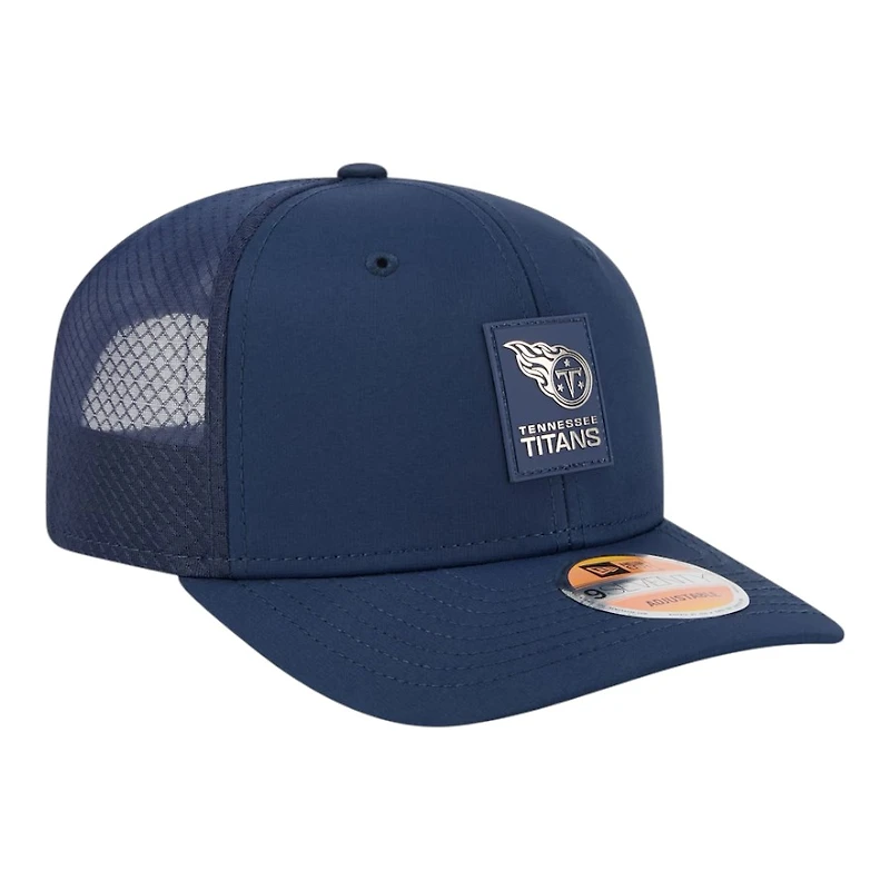 Tennessee Titans Navy 2025 NFL Sideline New Era 9SEVENTY Trucker Adjustable Snapback Hat