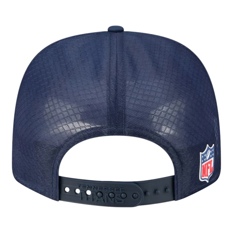 Tennessee Titans Navy 2025 NFL Sideline New Era 9SEVENTY Trucker Adjustable Snapback Hat