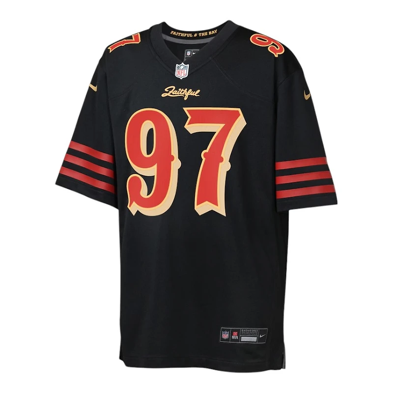 Youth San Francisco 49ers Nick Bosa Black 2025 Rivalries Collection Nike Game Jersey