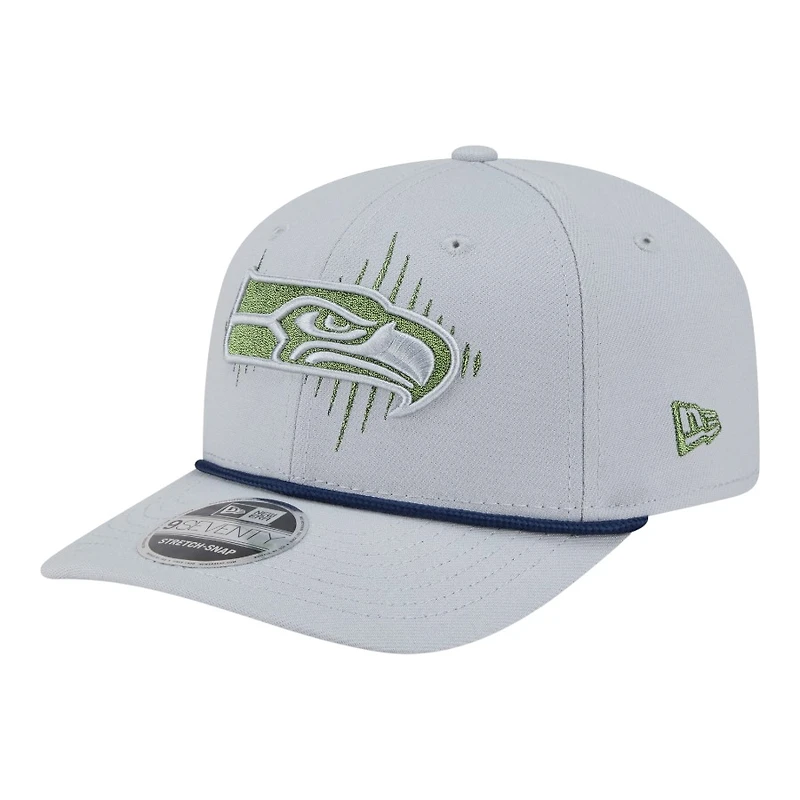 Seattle Seahawks Wolf Gray 2025 Rivalries Collection Sideline Rope New Era 9SEVENTY Adjustable Hat