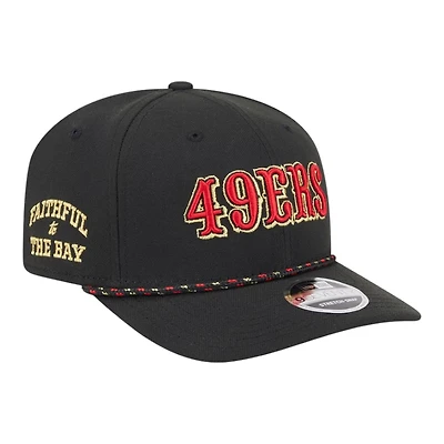 San Francisco 49ers Black 2025 Rivalries Collection Sideline Rope New Era 9SEVENTY Adjustable Hat