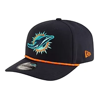 Miami Dolphins Black 2025 Rivalries Collection Sideline Rope New Era 9SEVENTY Adjustable Hat