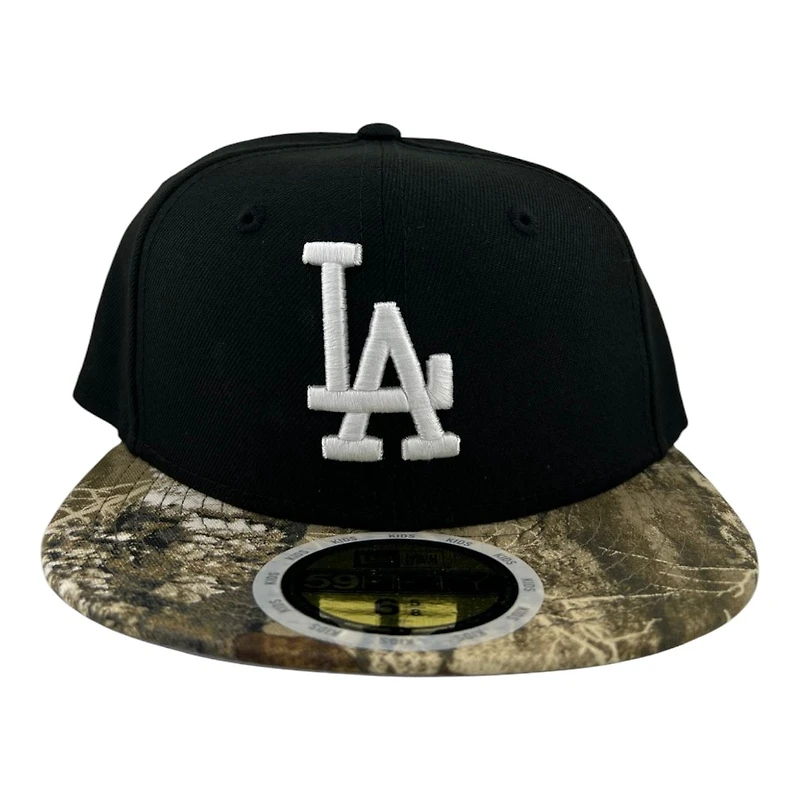 Kids Los Angeles Dodgers Black and Realtree Grey UV Custom New Era 59FIFTY Fitted Hat