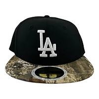 Kids Los Angeles Dodgers Black and Realtree Grey UV Custom New Era 59FIFTY Fitted Hat