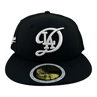 Kids Los Angeles Dodgers Black and White City Connect Patch Grey UV Custom New Era 59FIFTY Fitted Hat