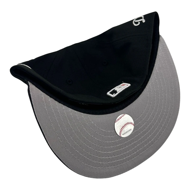 Kids Los Angeles Dodgers Black and White City Connect Patch Grey UV Custom New Era 59FIFTY Fitted Hat