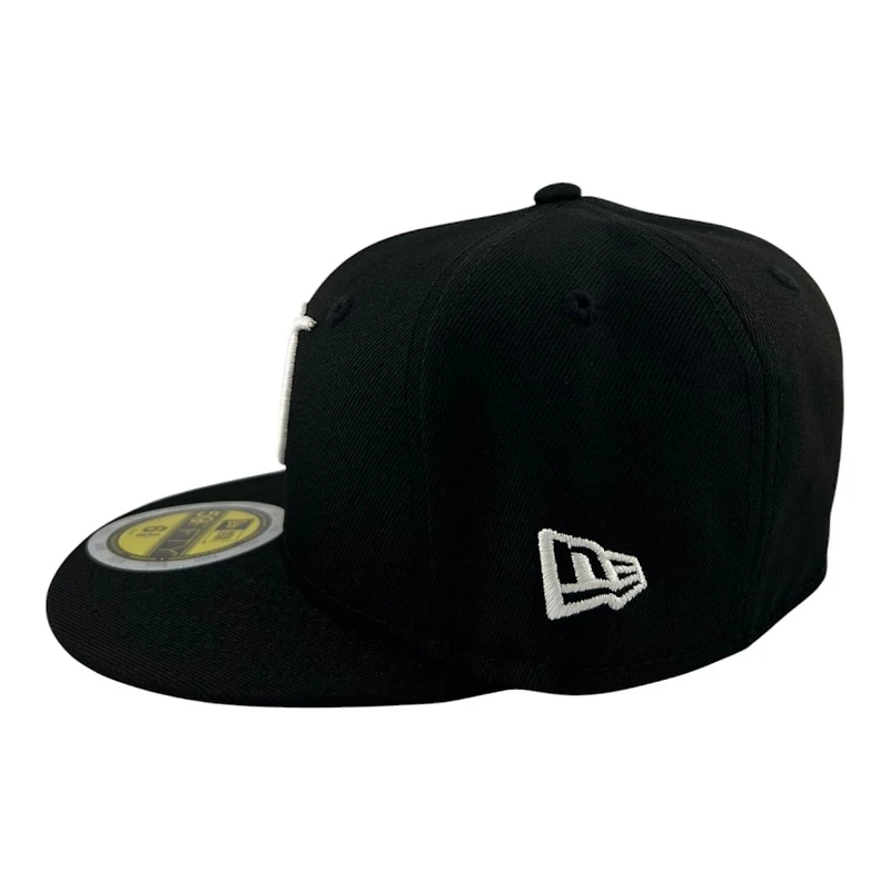 Kids Los Angeles Dodgers Black and White City Connect Patch Grey UV Custom New Era 59FIFTY Fitted Hat