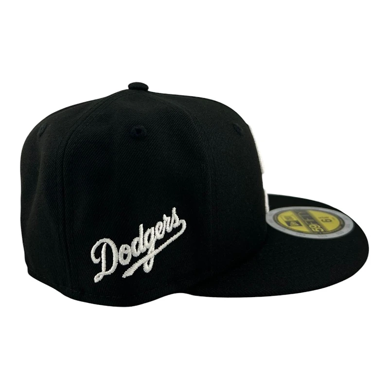 Kids Los Angeles Dodgers Black and White City Connect Patch Grey UV Custom New Era 59FIFTY Fitted Hat