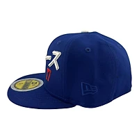 Kids Los Angeles Dodgers Royal Japanese Kanji Writing Anime Patch Grey UV Custom New Era 59FIFTY Fitted Hat