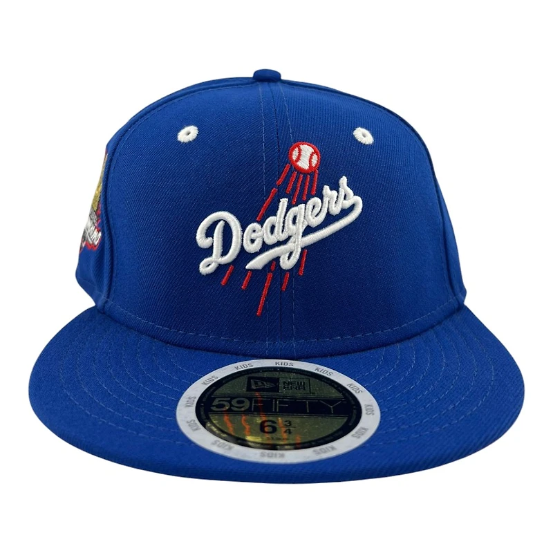 Kids Los Angeles Dodgers Royal Blue "Shoot For The Stands" 2024 WS Champs Patch Red UV Custom New Era 59FIFTY Fitted Hat