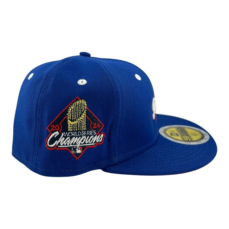 Kids Los Angeles Dodgers Royal Blue "Shoot For The Stands" 2024 WS Champs Patch Red UV Custom New Era 59FIFTY Fitted Hat
