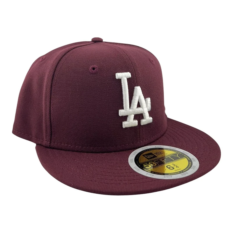 Kids Los Angeles Dodgers Maroon Basic Custom New Era 59FIFTY Fitted Hat