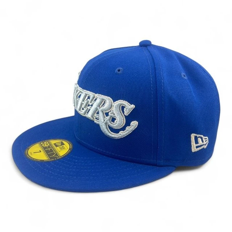 Los Angeles Lakers Royal Script Logo Grey UV NBA New Era 59FIFTY Fitted Hat
