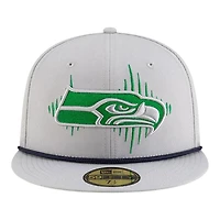 Seattle Seahawks Wolf Gray 2025 Rivalries Collection Sideline Rope New Era 59FIFTY Fitted Hat
