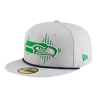Seattle Seahawks Wolf Gray 2025 Rivalries Collection Sideline Rope New Era 59FIFTY Fitted Hat