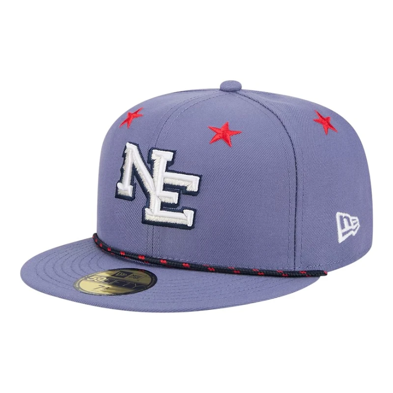 New England Patriots Purple 2025 Rivalries Collection Sideline Rope Era 59FIFTY Fitted Hat