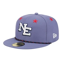 New England Patriots Purple 2025 Rivalries Collection Sideline Rope Era 59FIFTY Fitted Hat