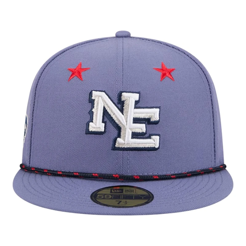 New England Patriots Purple 2025 Rivalries Collection Sideline Rope Era 59FIFTY Fitted Hat