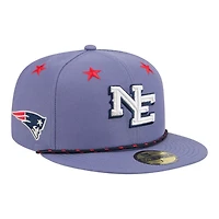 New England Patriots Purple 2025 Rivalries Collection Sideline Rope Era 59FIFTY Fitted Hat