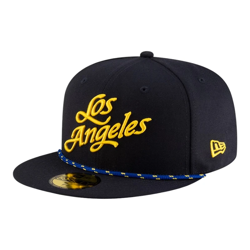Los Angeles Rams Black 2025 Rivalries Collection Sideline Rope New Era 59FIFTY Fitted Hat