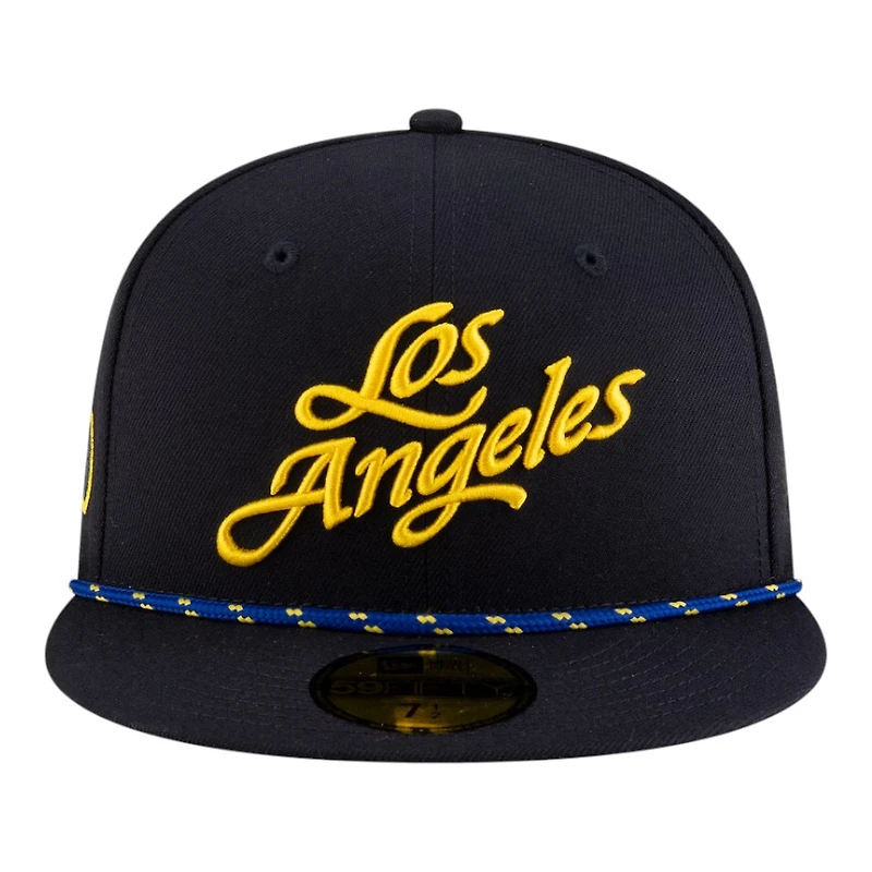 Los Angeles Rams Black 2025 Rivalries Collection Sideline Rope New Era 59FIFTY Fitted Hat