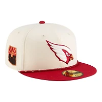 Arizona Cardinals Cream 2025 Rivalries Collection Sideline Rope New Era 59FIFTY Fitted Hat