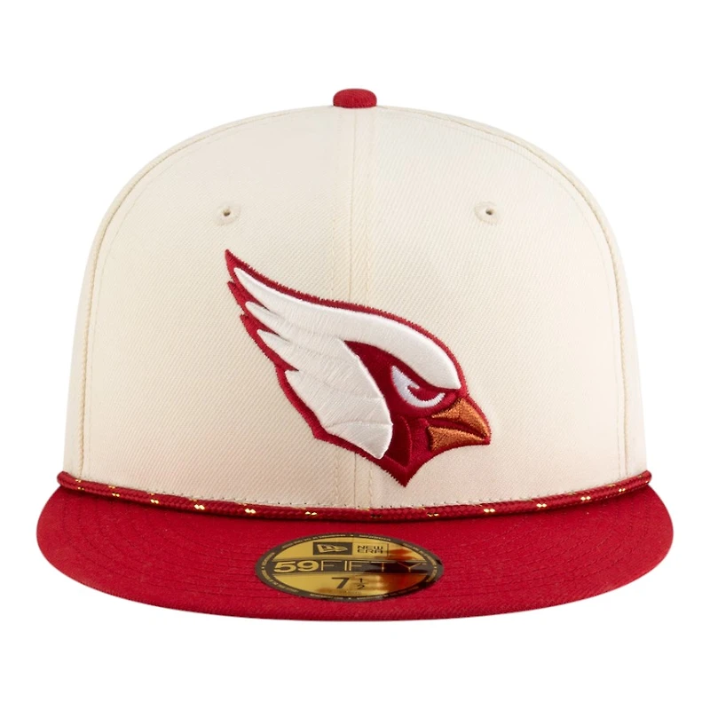 Arizona Cardinals Cream 2025 Rivalries Collection Sideline Rope New Era 59FIFTY Fitted Hat