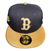 Boston Red Sox Navy and Metallic Gold Clover Patch Kelly Green UV New Era 59FIFTY Fitted Hat