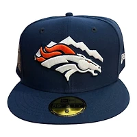 Denver Broncos Oceanside Blue Leon the Lab 50th SB Grey UV New Era 59FIFTY Fitted Hat