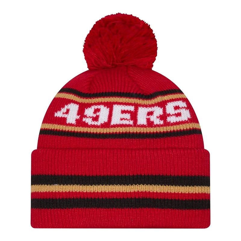 San Francisco 49ers Red Striped Knit Classic New Era Knit Beanie Hat