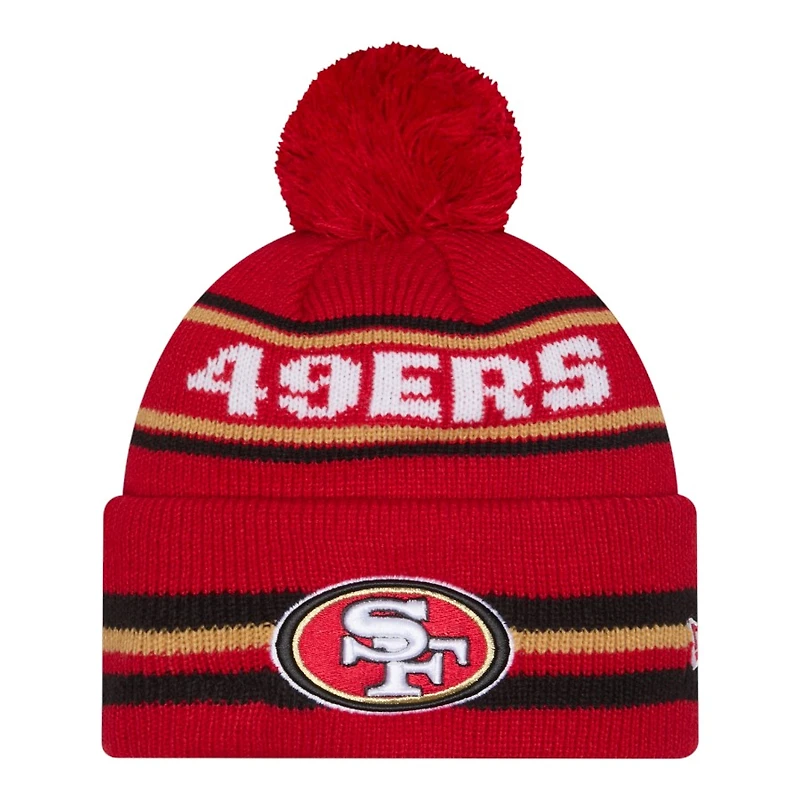 San Francisco 49ers Red Striped Knit Classic New Era Knit Beanie Hat