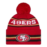 San Francisco 49ers Red Striped Knit Classic New Era Knit Beanie Hat