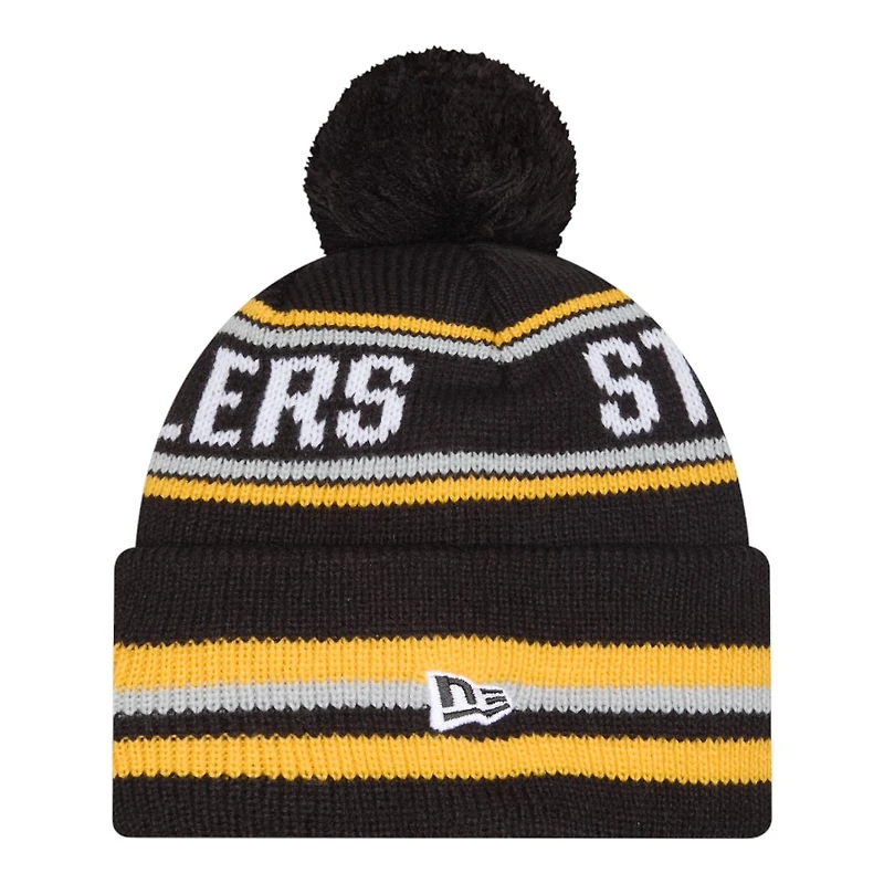 Pittsburgh Steelers Black Striped Knit Classic New Era Knit Beanie Hat