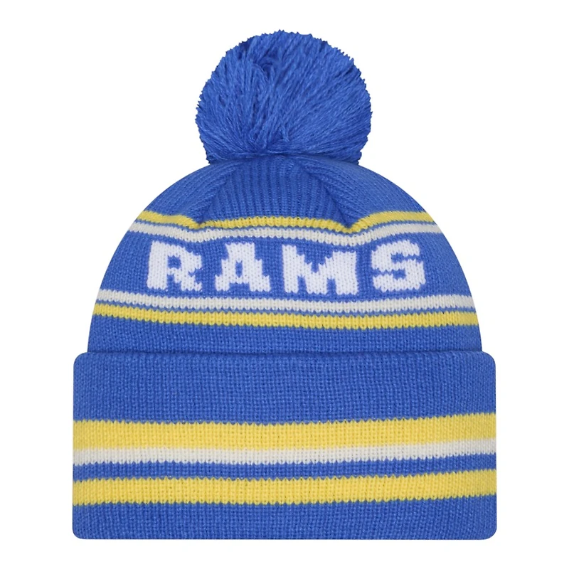 Los Angeles Rams Royal Blue Striped Knit Classic New Era Knit Beanie Hat