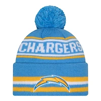 Los Angeles Chargers Powder Blue Striped Knit Classic New Era Knit Beanie Hat