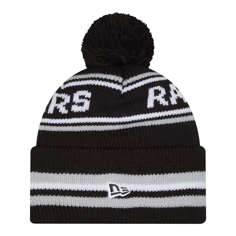 Las Vegas Raiders Black Striped Knit Classic New Era Knit Beanie Hat