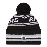 Las Vegas Raiders Black Striped Knit Classic New Era Knit Beanie Hat