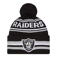 Las Vegas Raiders Black Striped Knit Classic New Era Knit Beanie Hat