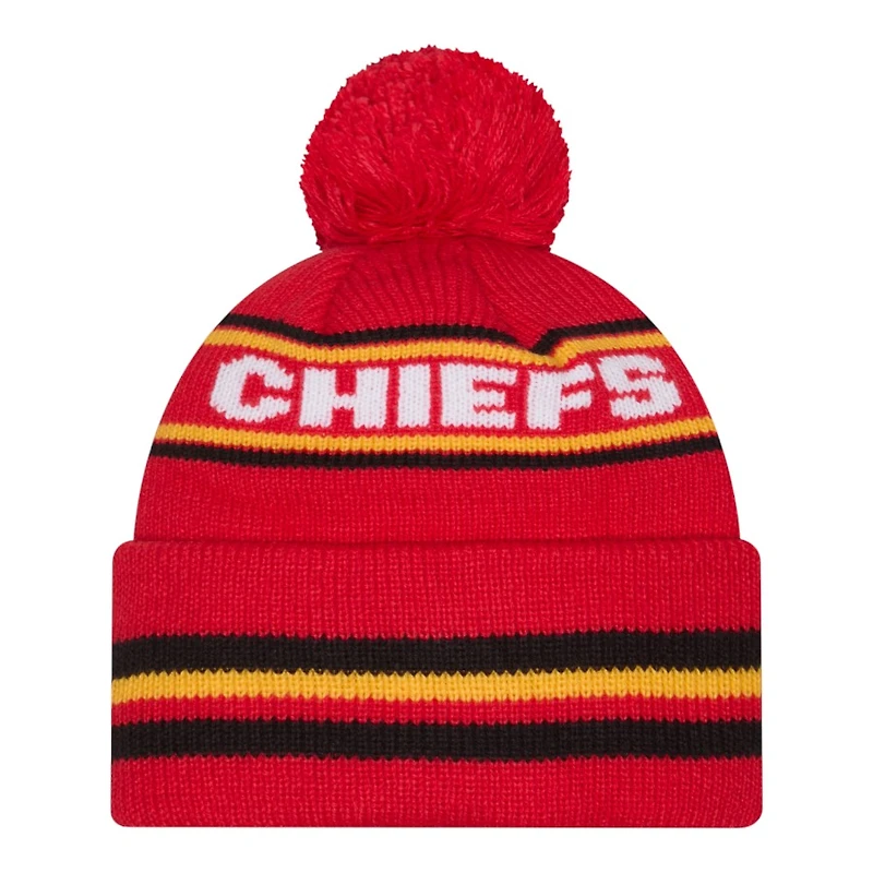 Kansas City Chiefs Red Striped Knit Classic New Era Knit Beanie Hat