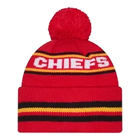 Kansas City Chiefs Red Striped Knit Classic New Era Knit Beanie Hat