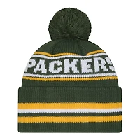 Green Bay Packers Green Striped Knit Classic New Era Knit Beanie Hat