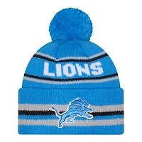 Detroit Lions Blue Striped Knit Classic New Era Knit Beanie Hat