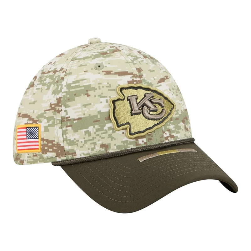 Kansas City Chiefs Green Digi Camo 2025 NFL Salute to Service Collection New Era 39THIRTY Flex Hat