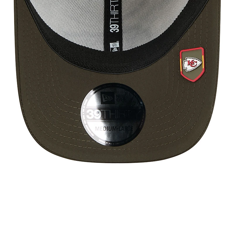 Kansas City Chiefs Green Digi Camo 2025 NFL Salute to Service Collection New Era 39THIRTY Flex Hat