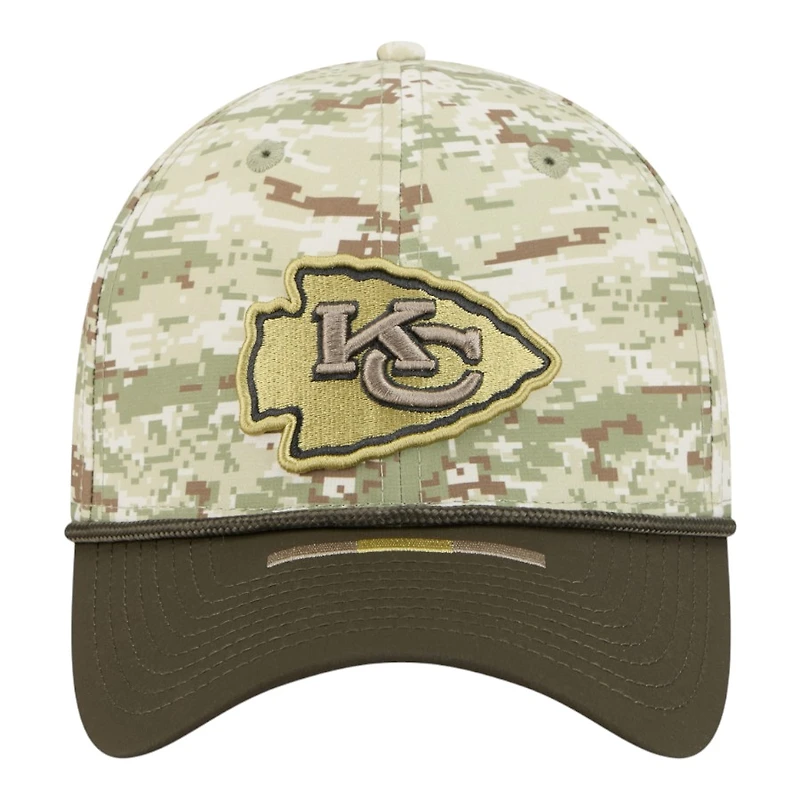 Kansas City Chiefs Green Digi Camo 2025 NFL Salute to Service Collection New Era 39THIRTY Flex Hat