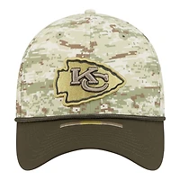 Kansas City Chiefs Green Digi Camo 2025 NFL Salute to Service Collection New Era 39THIRTY Flex Hat