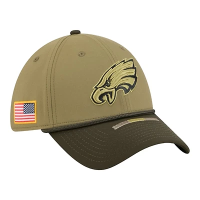 Philadelphia Eagles Green 2025 NFL Salute to Service Collection New Era 39THIRTY Flex Hat